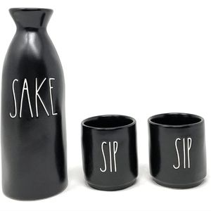 NEW!! Rae Dunn Sake set, black